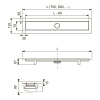 Комплект TECElinus для монтажа дренажного канала с основой для плитки “tile” и панелью “steel” 2 в 1